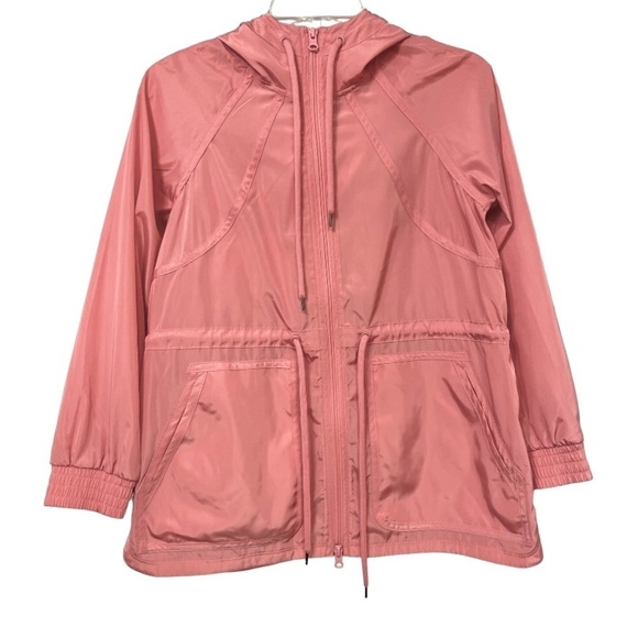 T by Talbots  Pink lightweight 
Hooded Cinched Waist Woven jacket size P - Picture 2 of 12